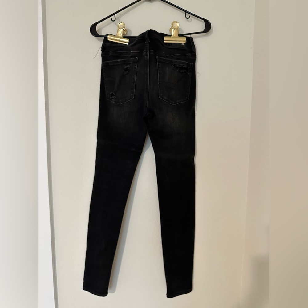 American Eagle hi rise distressed black jegging - Picture 2 of 3